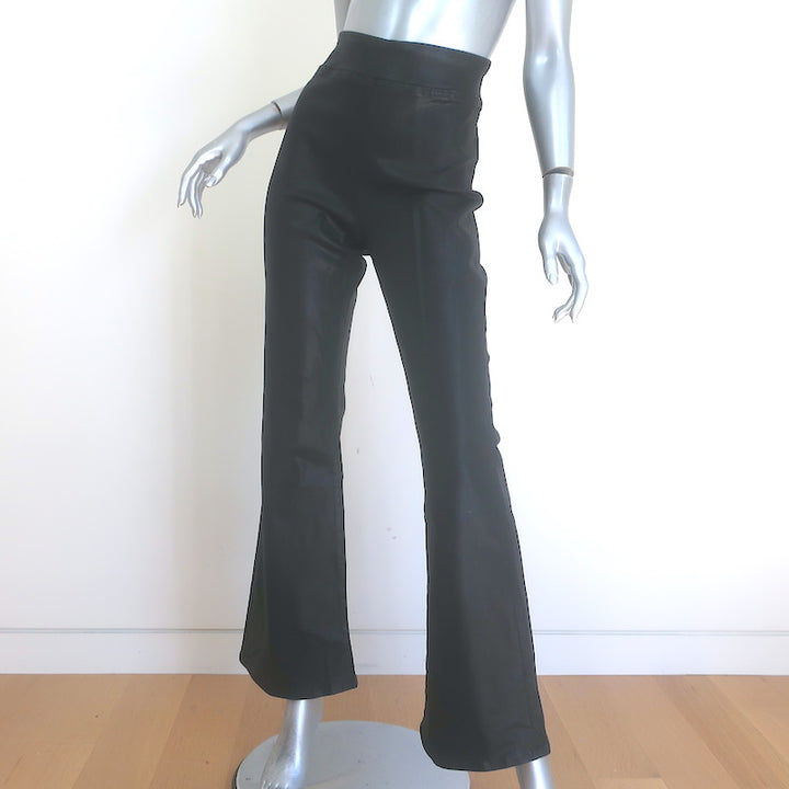 FRAME The Jetset Flare Pants Black Coated Stretch Denim Size 2 NEW