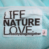 FREECITY Raglan Sweatshirt Blue Cotton Size Large