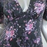 LoveShackFancy Delaney Button-Front Maxi Dress Black Floral Print Size Small NEW