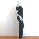 Toteme Off the Shoulder Rib Knit Maxi Dress Black Wool-Blend Size Medium