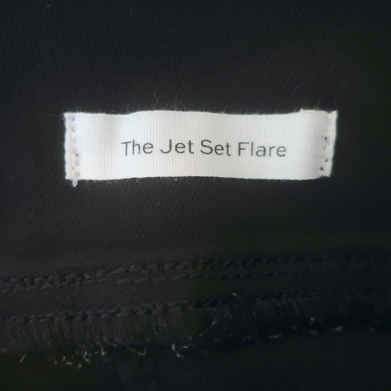 FRAME The Jetset Flare Pants Black Coated Stretch Denim Size 2 NEW