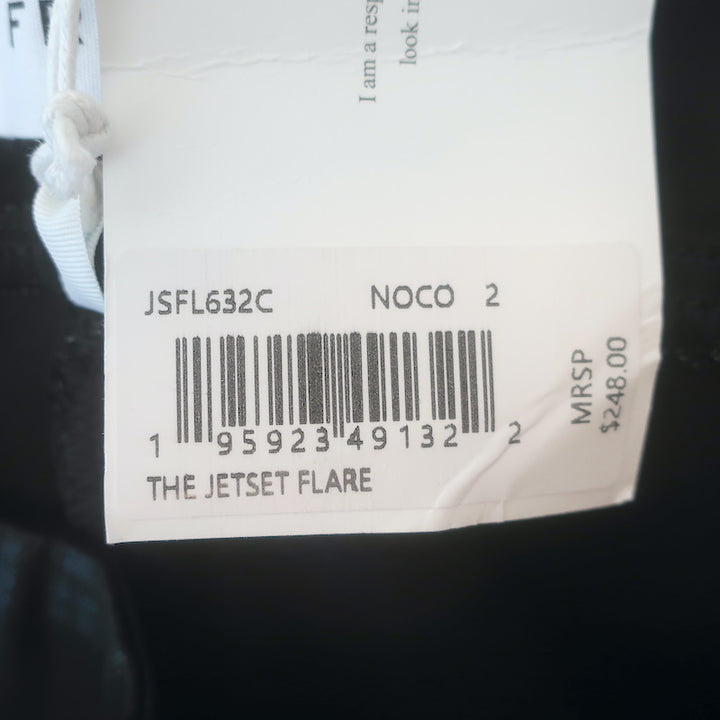 FRAME The Jetset Flare Pants Black Coated Stretch Denim Size 2 NEW