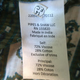 Veronica Beard Danica Mini Dress Green/White Printed Cotton-Blend Size Large