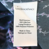 LoveShackFancy Delaney Button-Front Maxi Dress Black Floral Print Size Small NEW