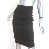 Givenchy Pencil Skirt Black/Brown Space Dye Stretch Knit Size Small NEW