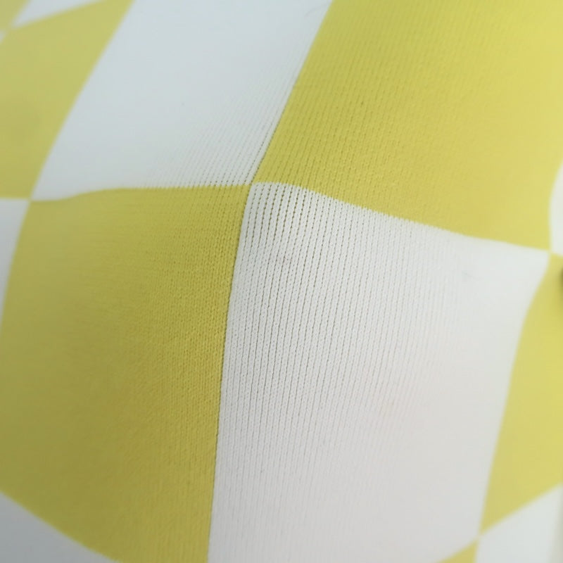 Louis Vuitton SS 2013 Checkered Mini Dress Yellow/White Stretch Knit Size Medium