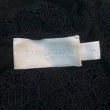 Zimmermann Belle Swiss Dot Midi Dress Black Lace-Trim Silk Georgette Size 1