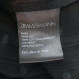 Zimmermann Belle Swiss Dot Midi Dress Black Lace-Trim Silk Georgette Size 1