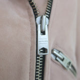 AllSaints Balfern Belted Suede Biker Jacket Blush Size US 8