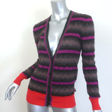 Missoni Striped V-Neck Cardigan Brown/Purple Cashmere-Silk Size 44