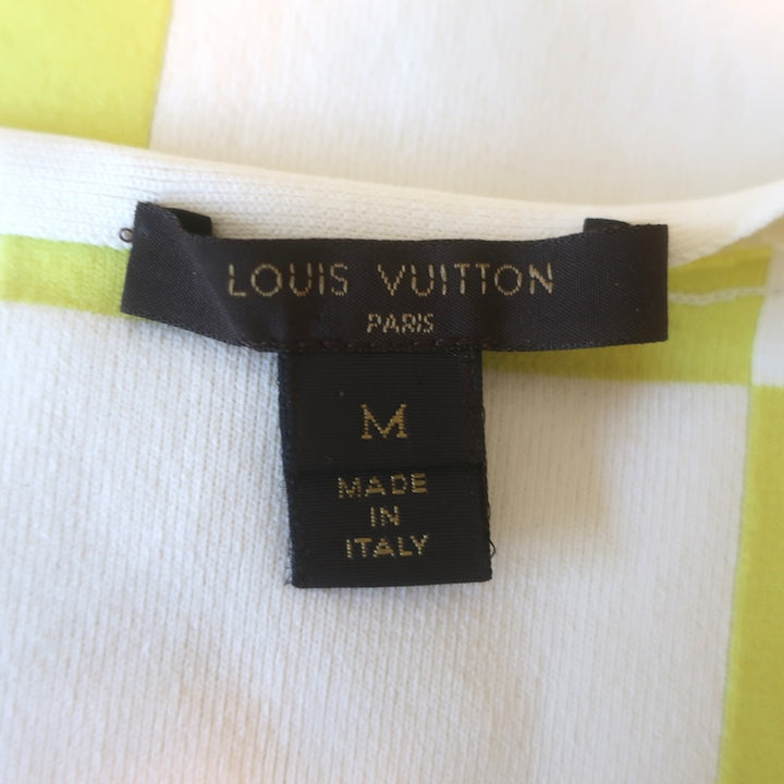 Louis Vuitton SS 2013 Checkered Mini Dress Yellow/White Stretch Knit Size Medium