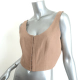 Mara Hoffman Aisha Cropped Top Tan Tencel-Linen Size 8 NEW