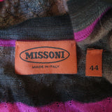 Missoni Striped V-Neck Cardigan Brown/Purple Cashmere-Silk Size 44