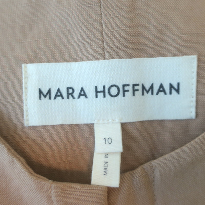 Mara Hoffman Aisha Cropped Top Tan Tencel-Linen Size 10
