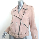 AllSaints Balfern Belted Suede Biker Jacket Blush Size US 8