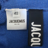 Jacquemus La Jupe Peron Foldover Knit Midi Skirt Blue Wool-Cashmere Size 42