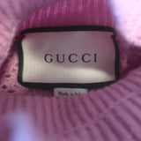 Gucci Ruffled Pointelle Knit Turtleneck Sweater Pink Wool-Blend Size Large