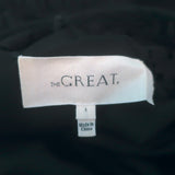 THE GREAT Crochet Lace-Trimmed Midi Dress Black Silk Size 1