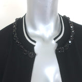 Marni Jeweled Collar Cardigan Black Cotton Size 40 Open-Front Sweater