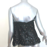 Ulla Johnson Bernie Lace-Trim Tank Top Black Floral-Embroidered Georgette Size 2