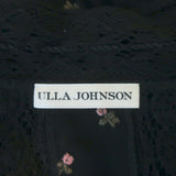 Ulla Johnson Bernie Lace-Trim Tank Top Black Floral-Embroidered Georgette Size 2