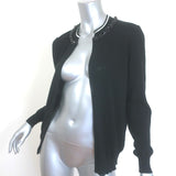 Marni Jeweled Collar Cardigan Black Cotton Size 40 Open-Front Sweater