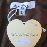 Mirror Palais S&M Lace-Up Back Maxi Dress Brown Paisley Silk Size Large NEW