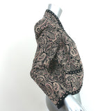 Saint Laurent Studded Open-Front Jacket Paisley Print Padded Cotton Size 40