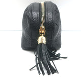 Gucci Soho Medium Cosmetic Case Black Pebbled Leather Clutch Bag