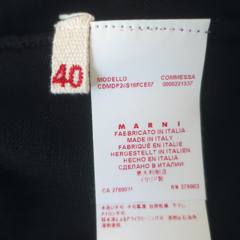 Marni Jeweled Collar Cardigan Black Cotton Size 40 Open-Front Sweater