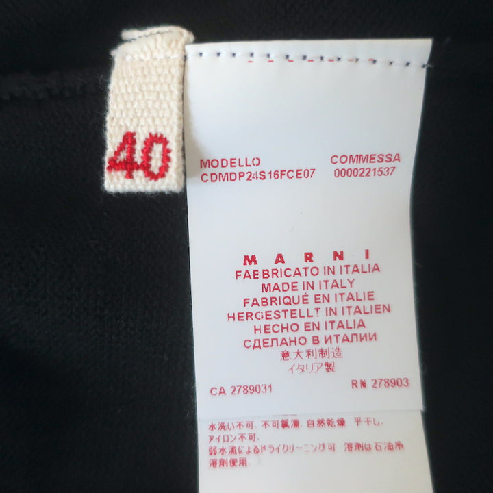 Marni Jeweled Collar Cardigan Black Cotton Size 40 Open-Front Sweater