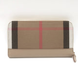 Burberry House Check Large Zip Around Wallet Chestnut Beige NEW