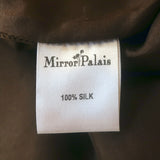Mirror Palais S&M Lace-Up Back Maxi Dress Brown Paisley Silk Size Large NEW