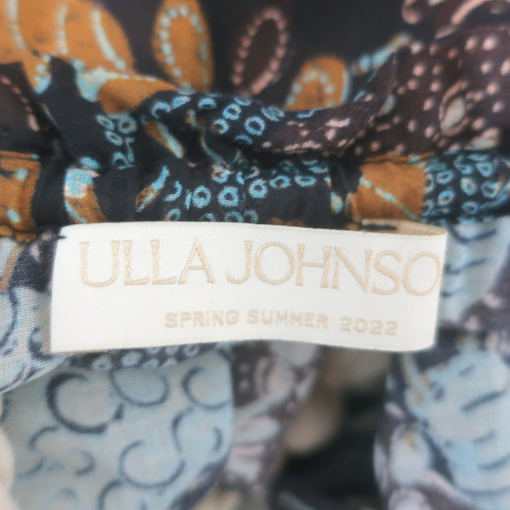 Ulla Johnson Cari Rope-Strap Maxi Dress Batik Print Cotton-Blend Size Small
