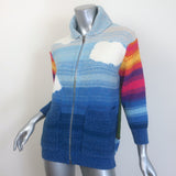 Stella McCartney Smile Intarsia Knit Zip-Up Cardigan Multi Wool-Cotton Size 34
