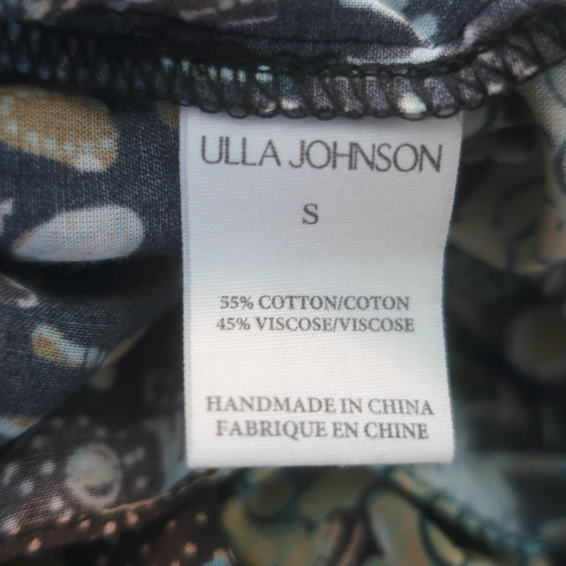 Ulla Johnson Cari Rope-Strap Maxi Dress Batik Print Cotton-Blend Size Small
