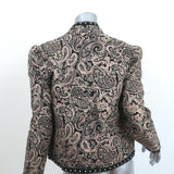 Saint Laurent Studded Open-Front Jacket Paisley Print Padded Cotton Size 40