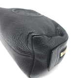 Gucci Soho Medium Cosmetic Case Black Pebbled Leather Clutch Bag