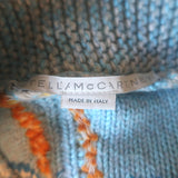 Stella McCartney Smile Intarsia Knit Zip-Up Cardigan Multi Wool-Cotton Size 34