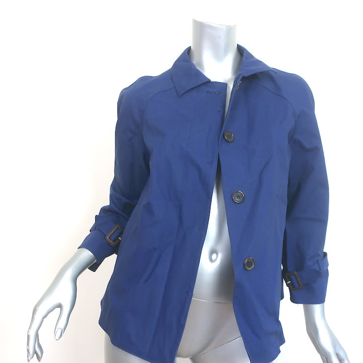 Prada Pleated-Back Jacket Blue Cotton Size 42