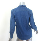 Isabel Marant Etoile Nawendy Ruffled Denim Shirt Dark Blue Size 36