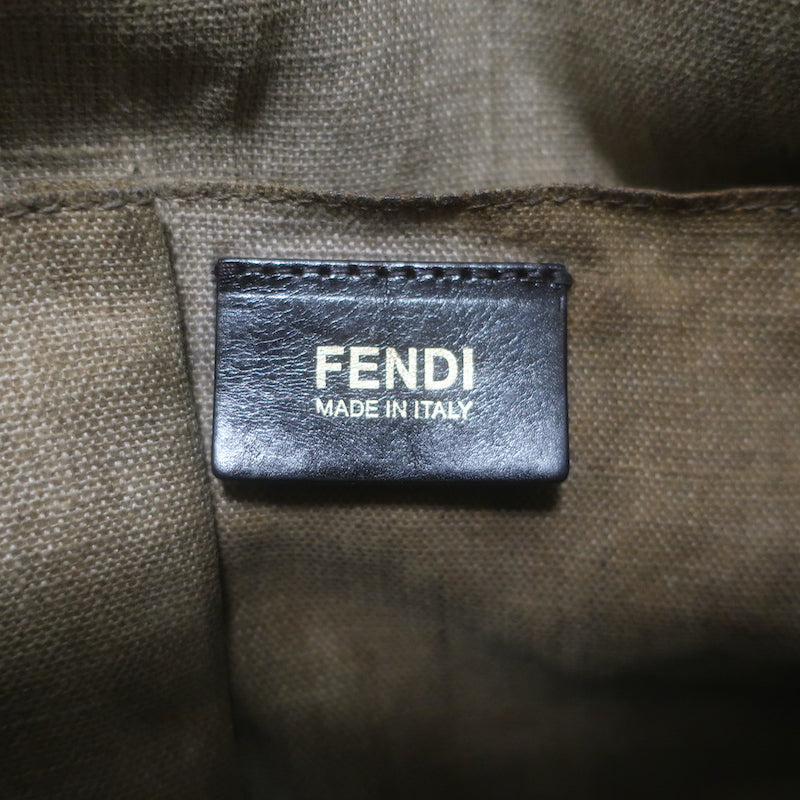 Fendi 2Bag Colorblock Tote Brown &amp; Gray Leather Large Shoulder Bag