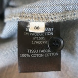 Isabel Marant Etoile Nawendy Ruffled Denim Shirt Dark Blue Size 36