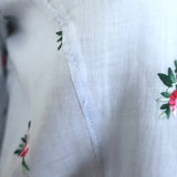 Isabel Marant Utah Floral-Embroidered Puff Sleeve Blouse Light Blue Size 36