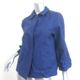 Prada Pleated-Back Jacket Blue Cotton Size 42