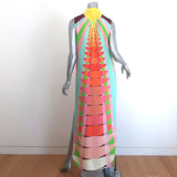 Mara Hoffman Sleeveless Maxi Shirtdress Multicolor Printed Viscose Size Medium