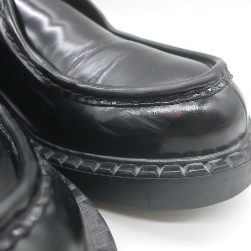 Prada Brushed Leather Lace-Up Shoes Black Size 7