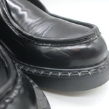 Prada Brushed Leather Lace-Up Shoes Black Size 7