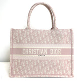 Christian Dior Medium Book Tote Pink Dior Oblique Embroidered Canvas NEW