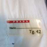 Prada Pleated-Back Jacket Blue Cotton Size 42